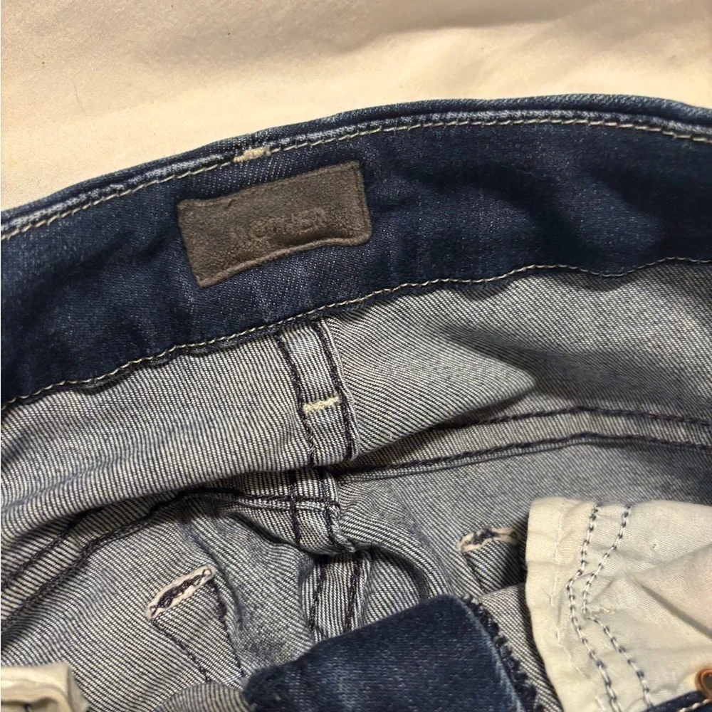 Mother, high waisted, looker ankle fray, Dark Blue Women's Jeans size 27 - Picture 5 of 11